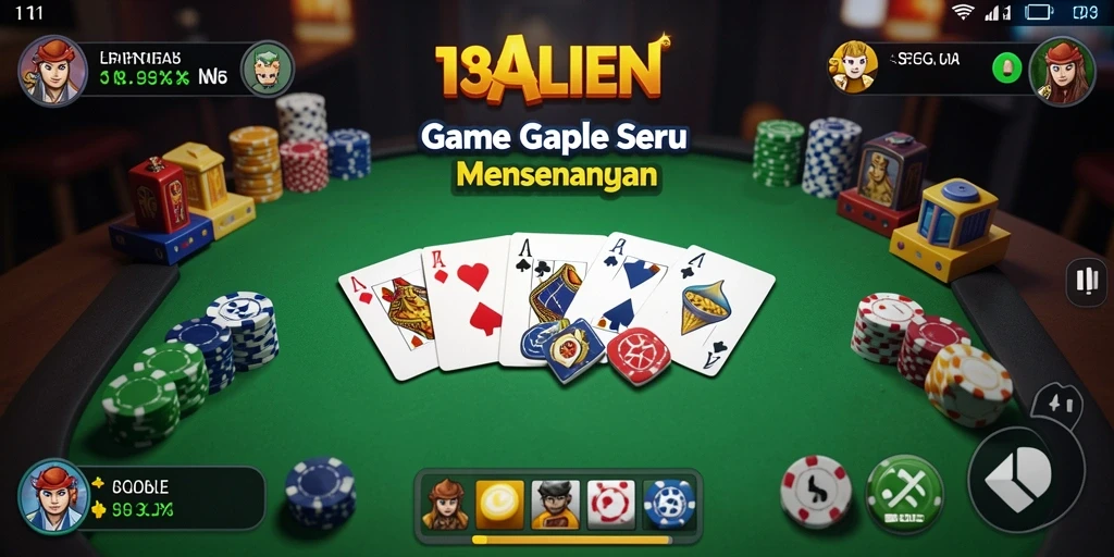 Tampilan gameplay Gaple yang seru dan menantang.