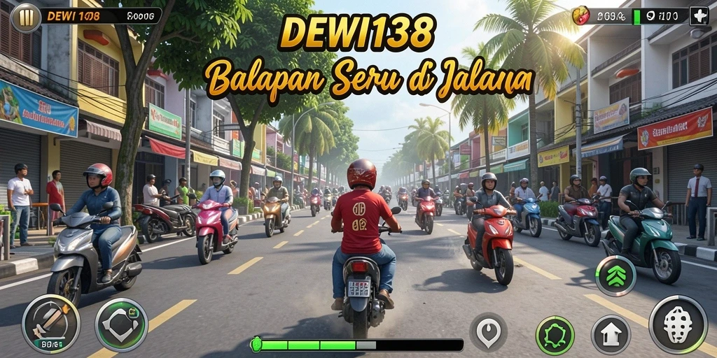 Tampilan gameplay balapan yang intens di DEWI138.