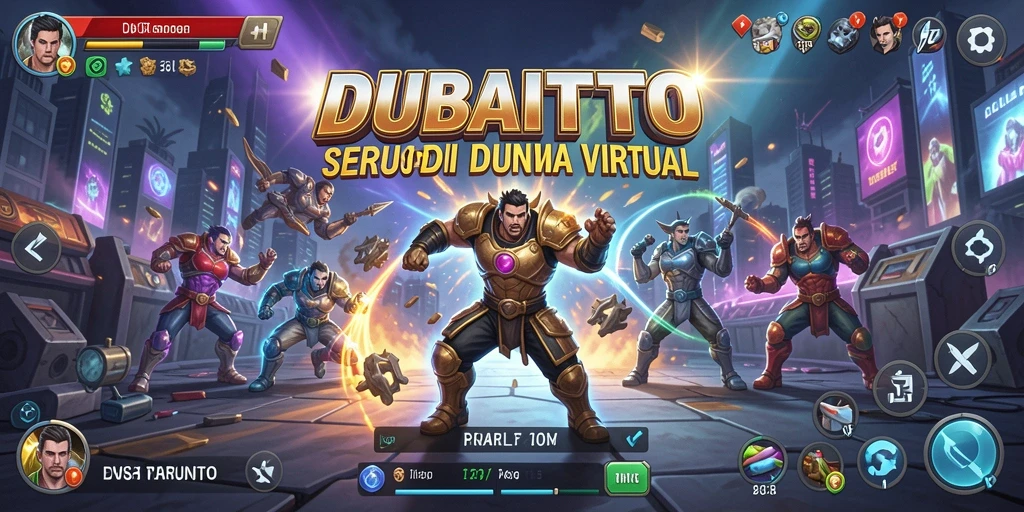 Tampilan gameplay DUBAITOTO dengan aksi pertarungan yang intens.