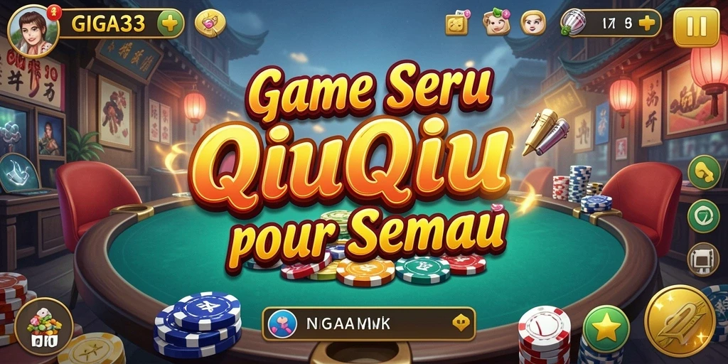 Screenshot utama GIGA33 menunjukkan gameplay QiuQiu yang seru.