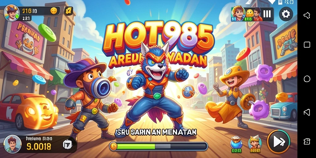 Tampilan gameplay HOT985 yang penuh aksi dan tantangan seru.