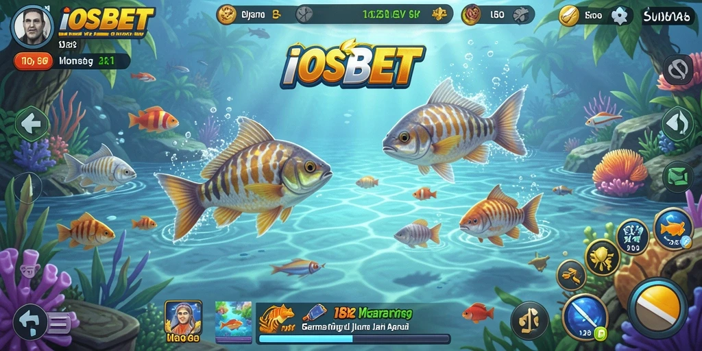 Screenshot utama IOSBET menampilkan aksi memancing yang mendebarkan.