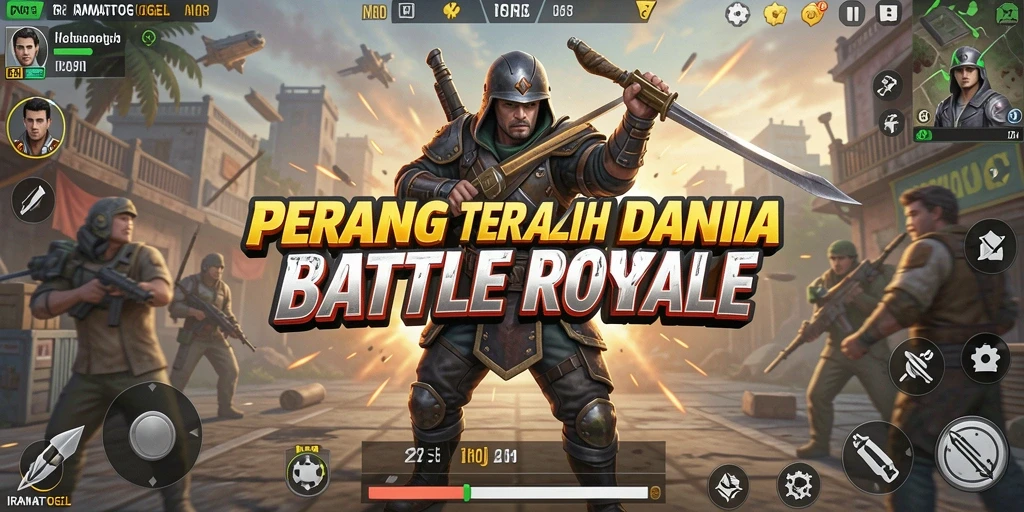 Screenshot IRAMATOGEL menampilkan intense gameplay Battle Royale.