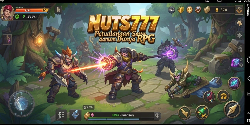 Tampilan gameplay seru NUTS777 dalam petualangan RPG.