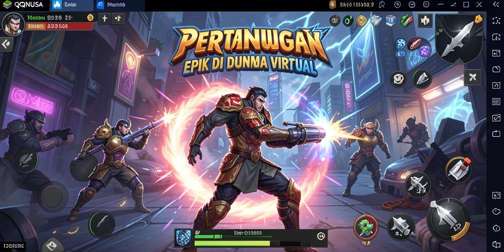 Gameplay menegangkan dan seru dalam pertarungan QQNUSA.
