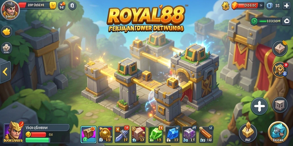 Tangkapan layar gameplay Tower Defense yang mendebarkan di ROYAL88.
