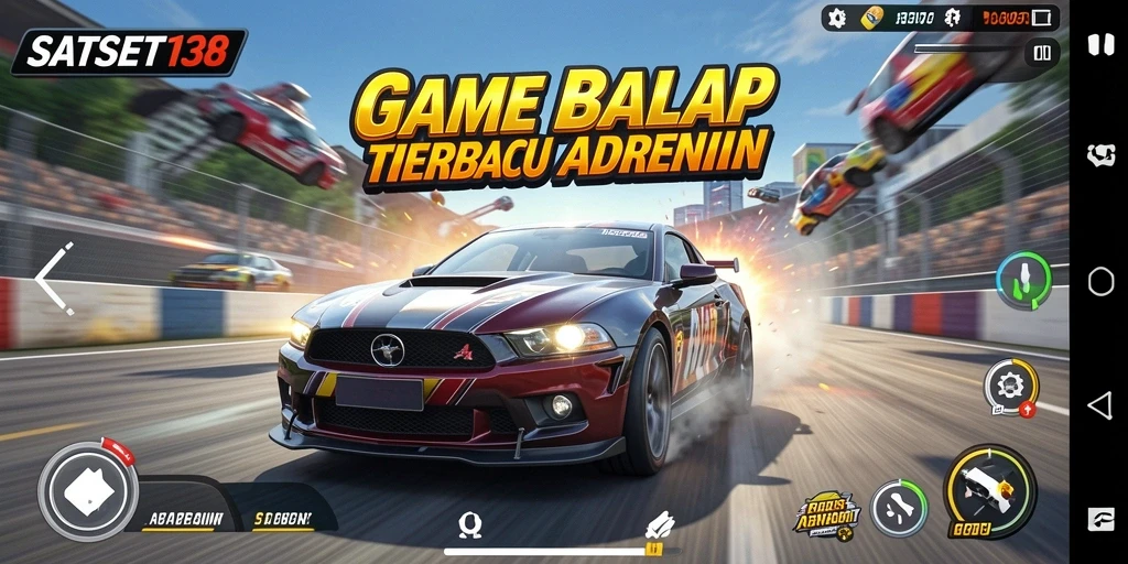 Screenshot utama SATSET138 menampilkan aksi balap yang mendebarkan.