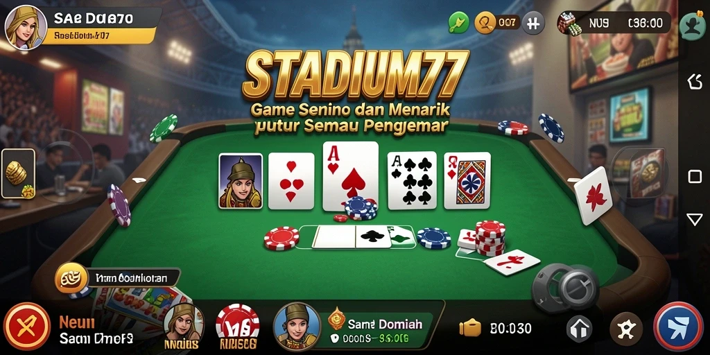 Tampilan gameplay Domino yang menarik dan seru di STADIUM77.