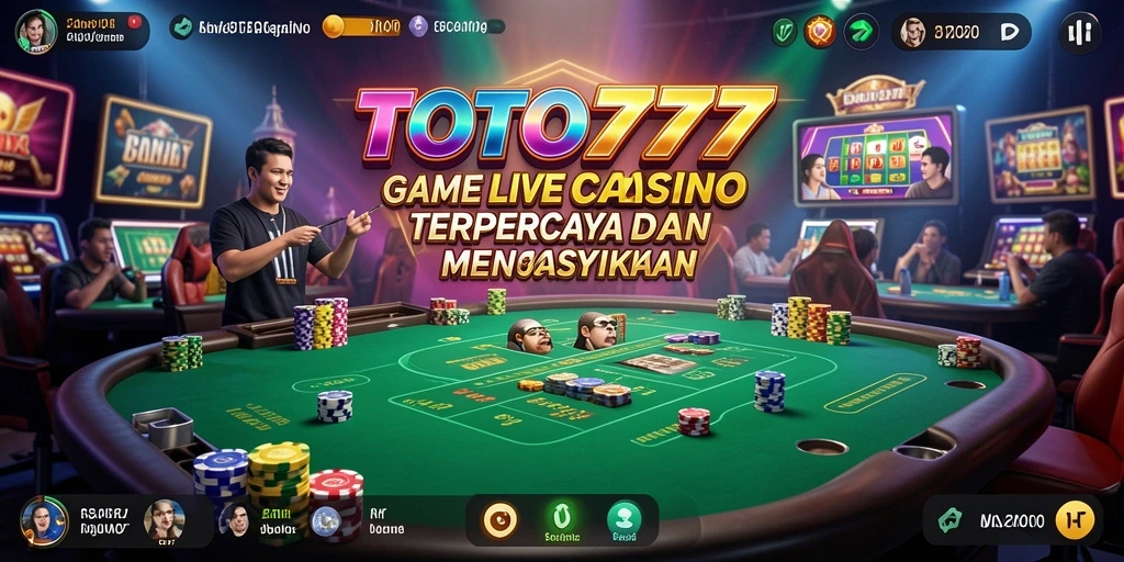 Screenshot TOTO777 menampilkan dealer langsung yang berinteraksi dengan pemain.