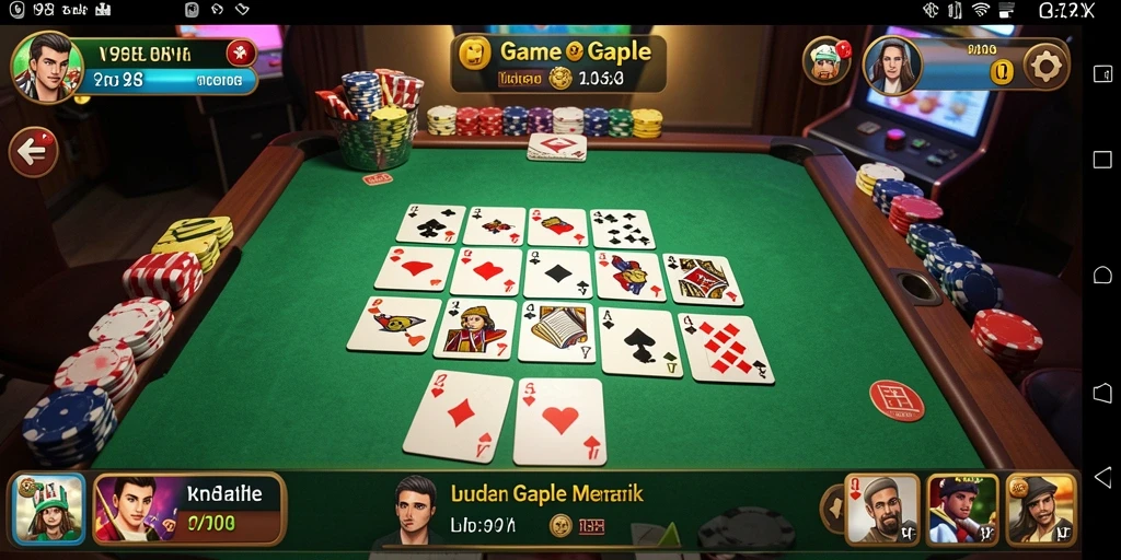 Gameplay seru Gaple di V98 dengan teman-teman.